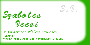 szabolcs vecsi business card